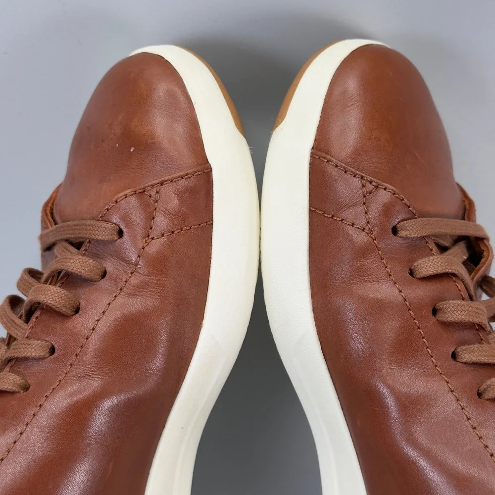 Cole Haan GrandPro Tennis Sneaker Mens 8 M Casual Dress Shoe Brown White Leather